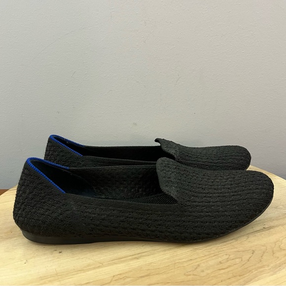 Rothy’s The Loafer In Black Honeycomb Woven Women’s Sz 8 Comfort Slip On Shoe - Picture 1 of 8